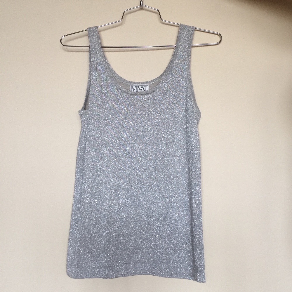 Silver Sparkly Party Tank Top